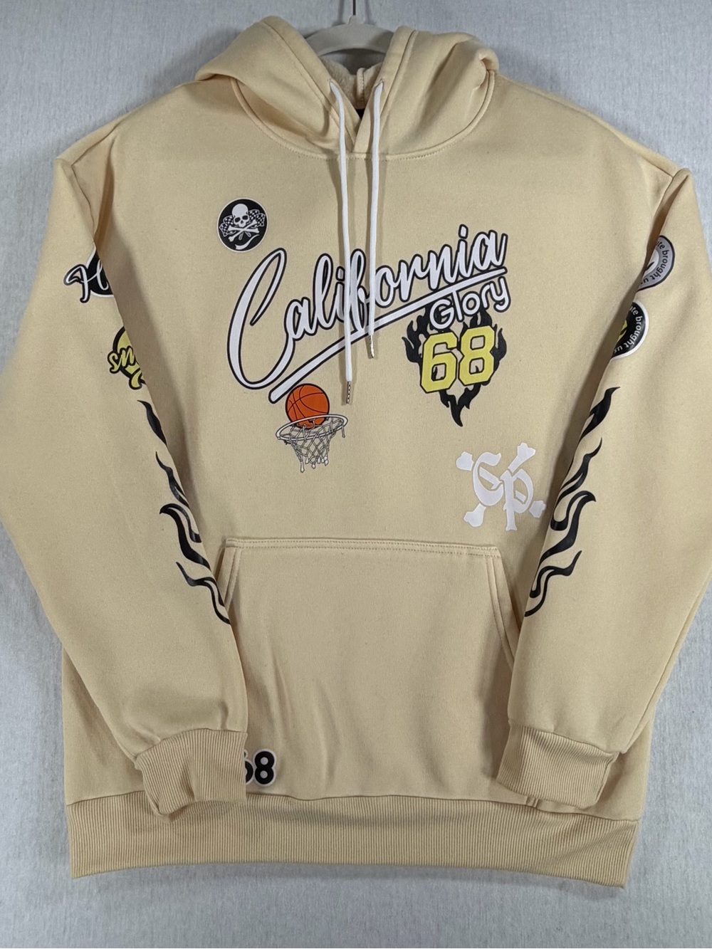 MANFINITY California Glory 68 Graphic Hoodie - Beige